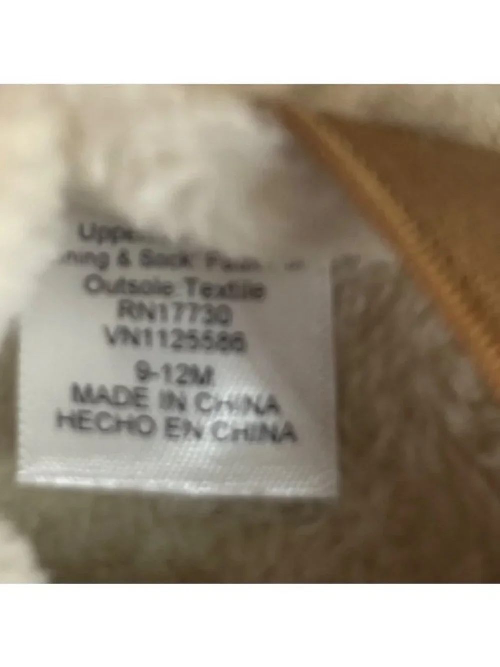 Cat & Jack Sherpa Style Fleece Lined Slippers Elastic Strap Baby  9-12M Brown Ne